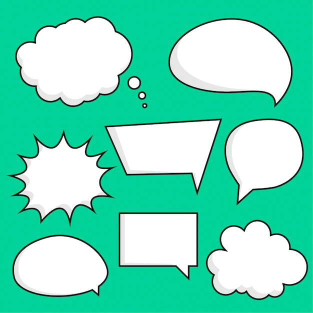 Free Vector | Comic chat bubbles sticker set