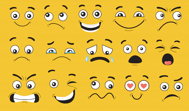 Free Vector | Comic face expressions set