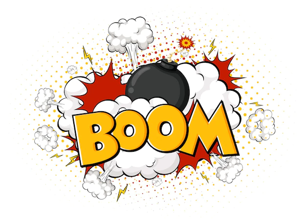 Free Vector | Comic speech bubble with boom text