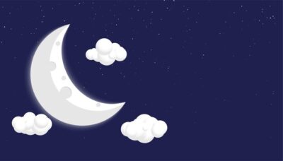 Free Vector | Comic style moon stars and clouds background design