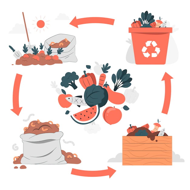 Free Vector | Compost cycle concept illustration