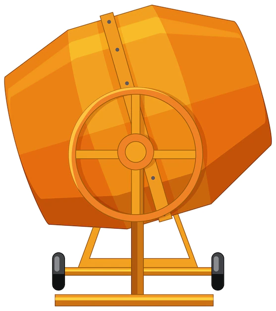 Free Vector | Concrete mixing drum on white background
