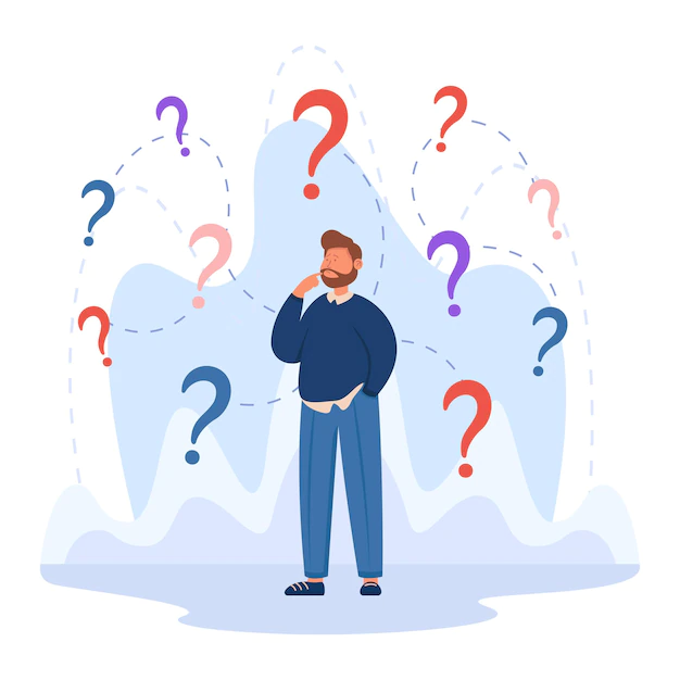 Free Vector | Confused business character making important decision