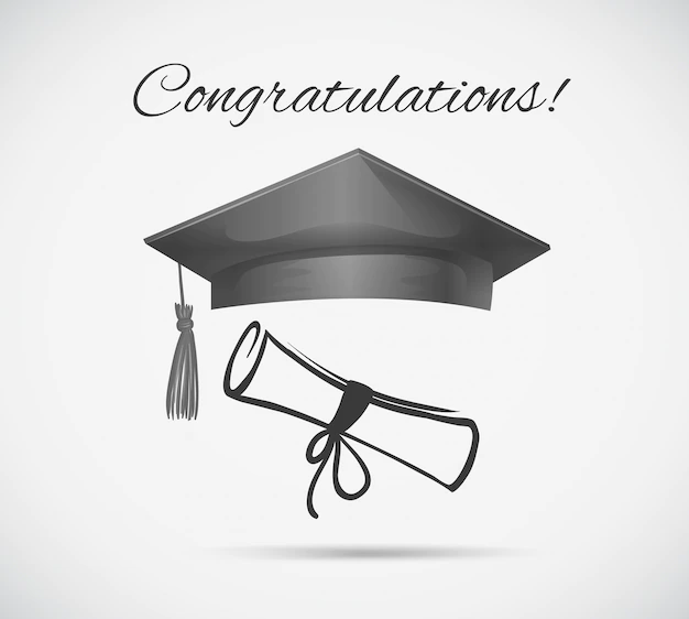 Free Vector | Congratulations card template with graduation cap