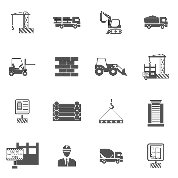 Free Vector | Construction icons flat