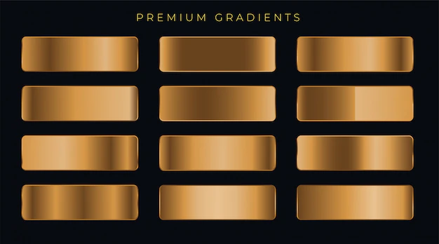 Free Vector | Copper metallic premium gradients set
