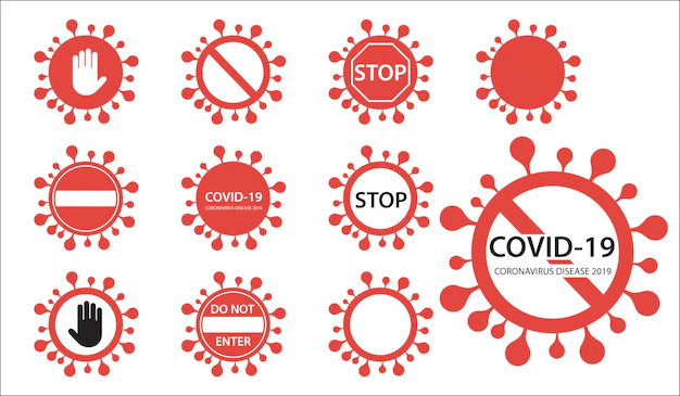 Free Vector | Corona virus biohazard safety prohibition sign