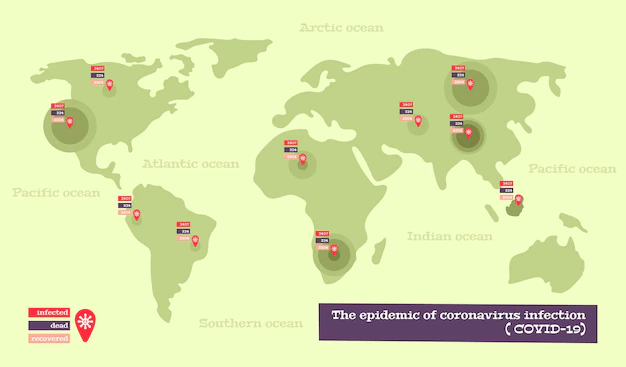 Free Vector | Coronavirus map infographics