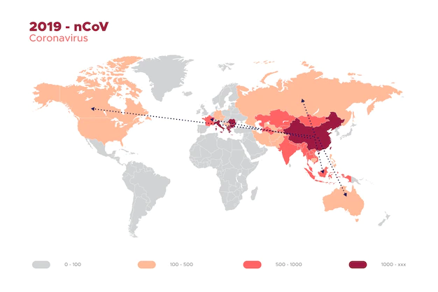 Free Vector | Coronavirus world map template