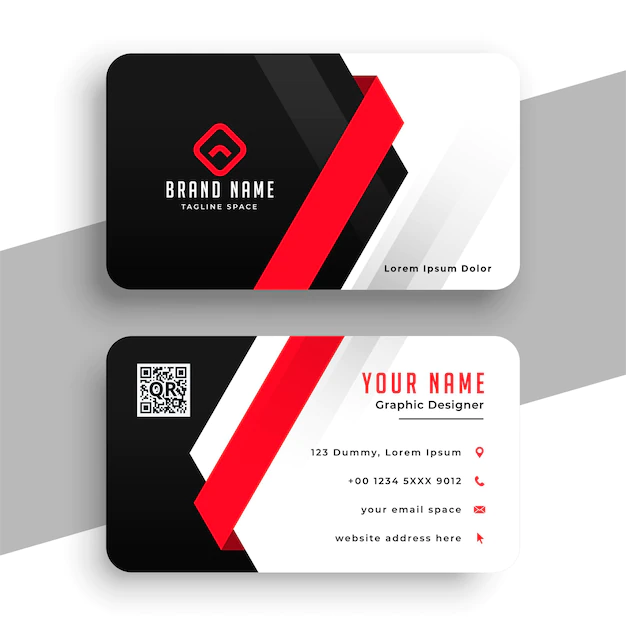 Free Vector | Corporate business card in red theme