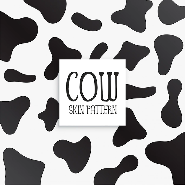 Free Vector | Cow skin texture black and white print marks