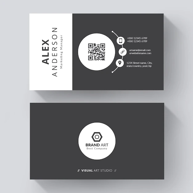 Free Vector | Creative black and white business card template