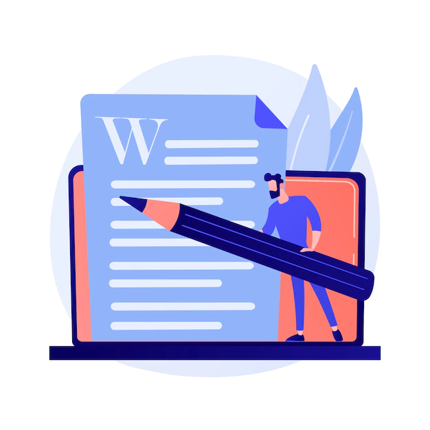 Free Vector | Creative content writing. copywriting, blogging, internet marketing. article text editing and publishing. online documents. writer, editor character concept illustration