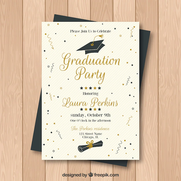Free Vector | Creative graduation party invitation