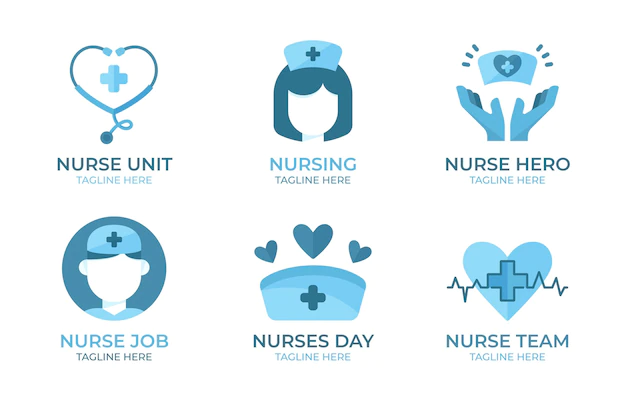 Free Vector | Creative nurse logo templates