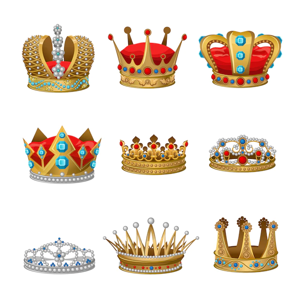 Free Vector | Crown clipart set