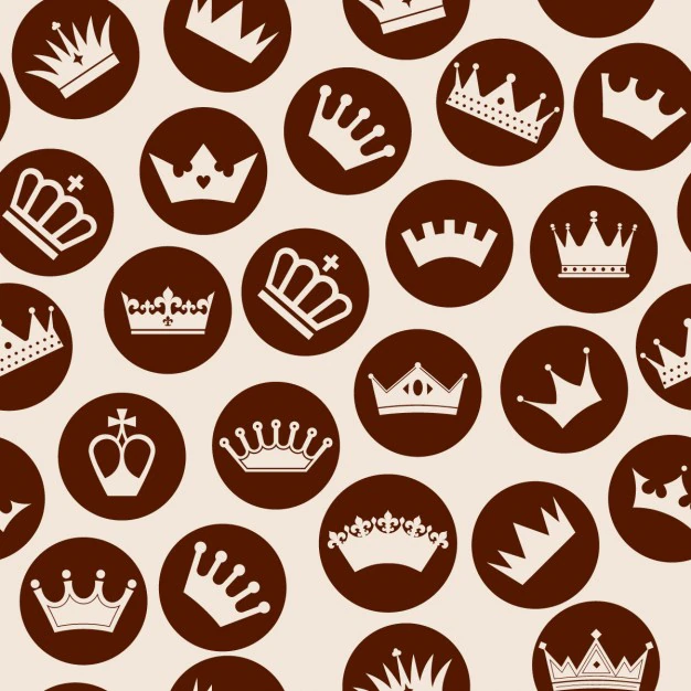 Free Vector | Crowns inside circles pattern