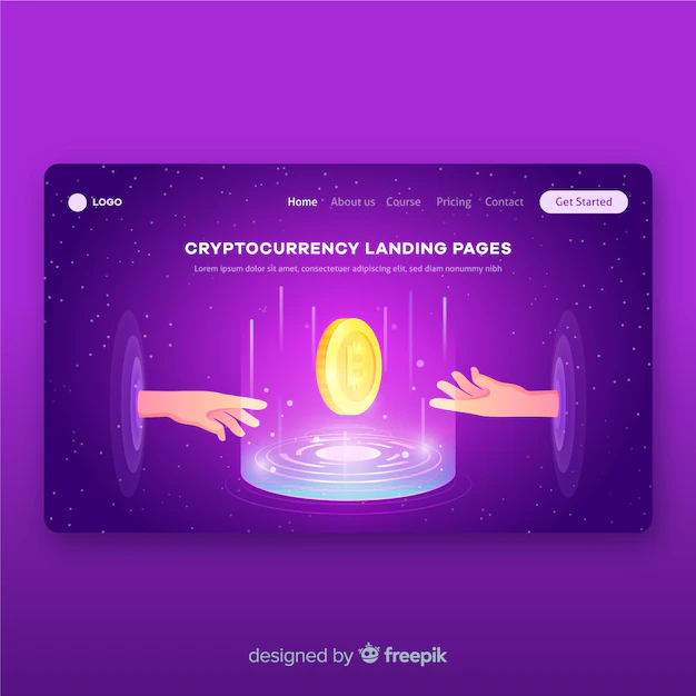 Free Vector | Cryptocurrency concept landing page template