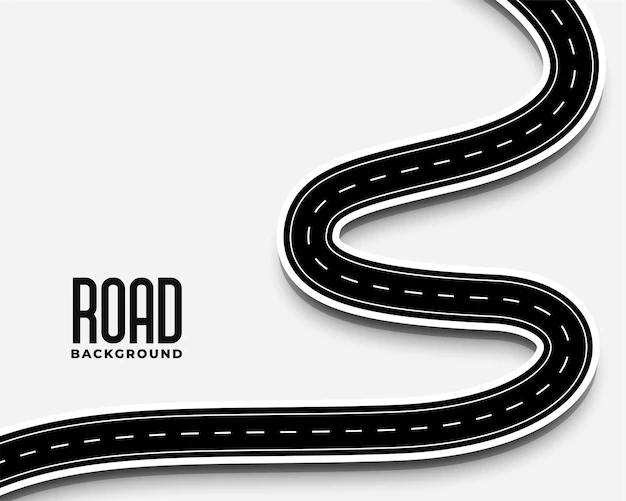 Free Vector | Curve winding road pathway in 3d style design