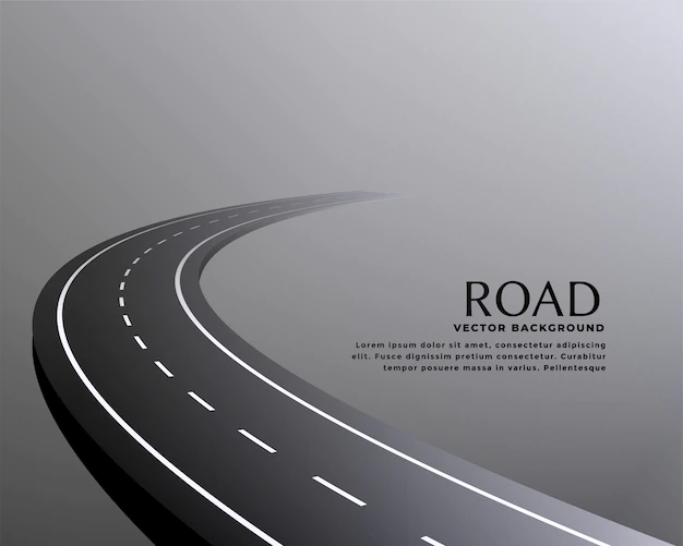 Free Vector | Curved perspective road pathway background