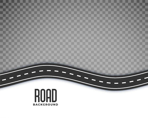 Free Vector | Curved road background with white marking
