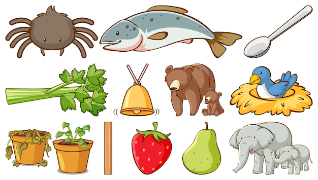 Free Vector | Cute animals and other plants