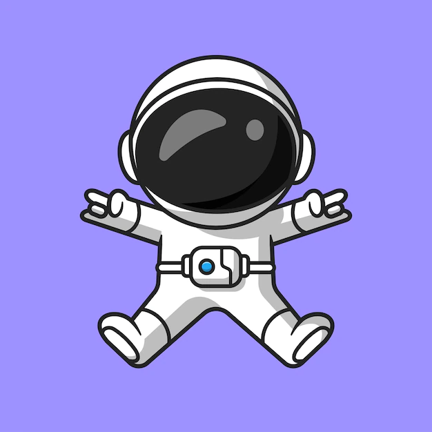 Free Vector | Cute astronaut jumping with metal hands cartoon vector icon illustration. science technology icon concept isolated premium vector. flat cartoon style