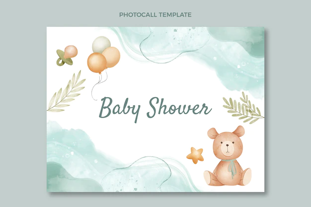 Free Vector | Cute baby shower design photocall template