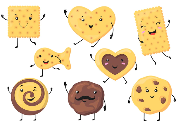 Free Vector | Cute biscuit characters illustration