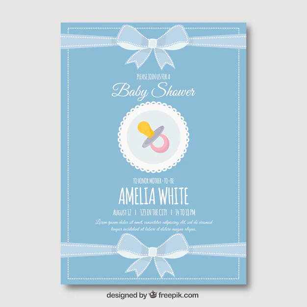 Free Vector | Cute blue baby shower template