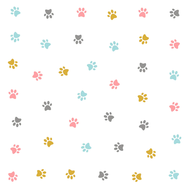 Free Vector | Cute colorful kitten pow pattern design