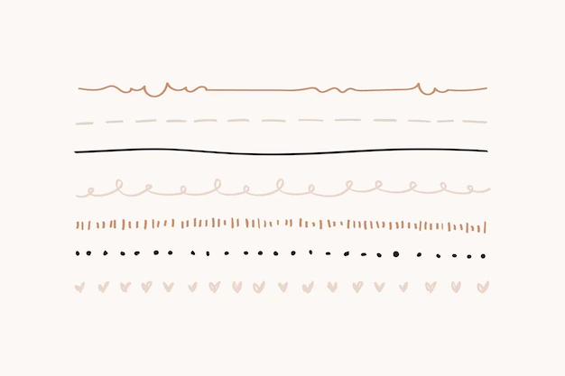 Free Vector | Cute doodle line border set
