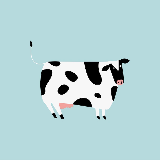 Free Vector | Cute illustration of a cow