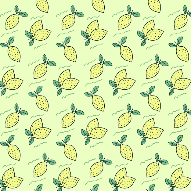 Free Vector | Cute lemon seamless pattern