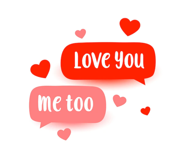 Free Vector | Cute love chat message with hearts design