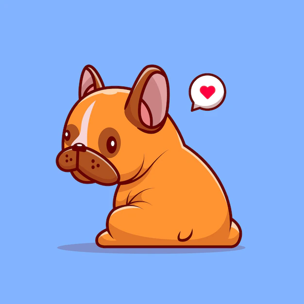 Free Vector | Cute pug dog sitting on blue