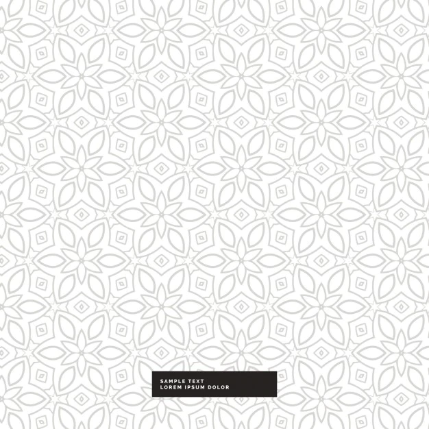 Free Vector | Cute silver floral pattern on a white background