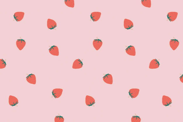 Free Vector | Cute strawberry pattern pastel background