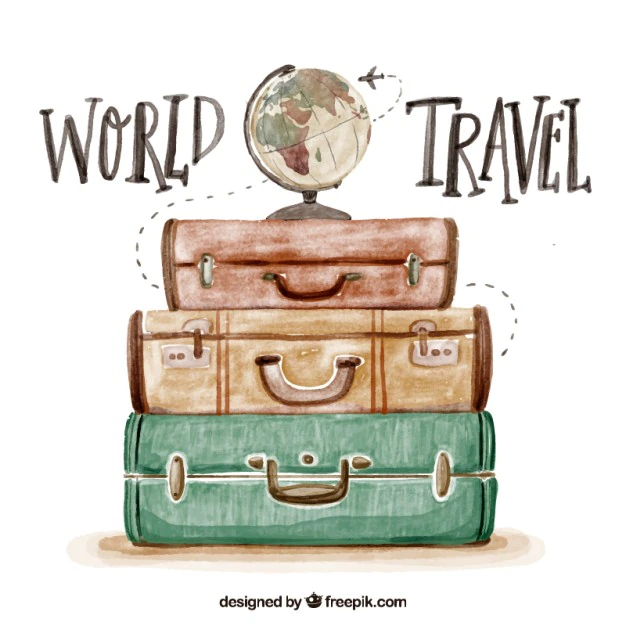 Free Vector | Cute watercolor background with luggage