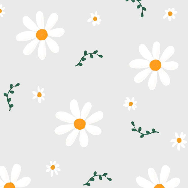 Free Vector | Daisy flowers patterned background vector cute hand drawn style