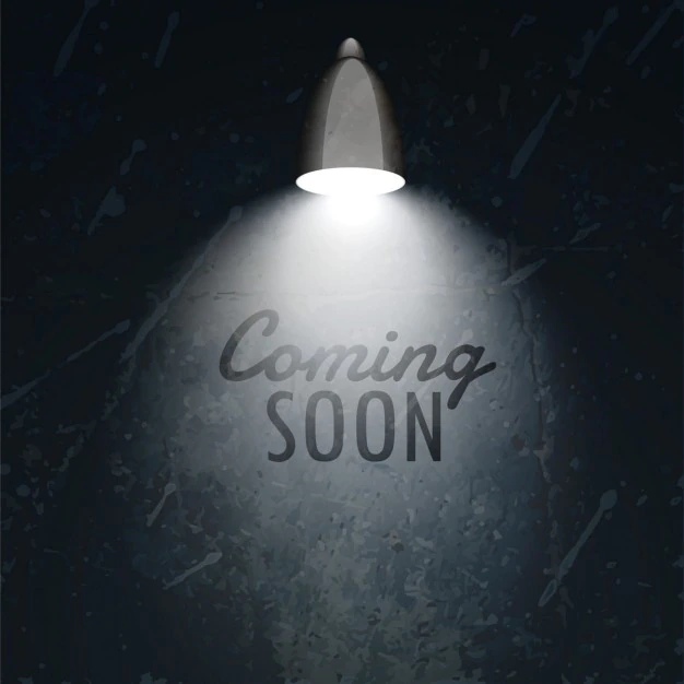 Free Vector | Dark wall with lamp and coming soon text
