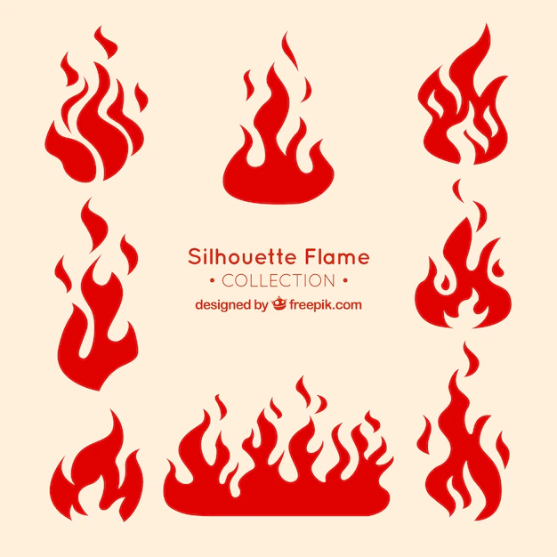 Free Vector | Decorative flame silhouettes