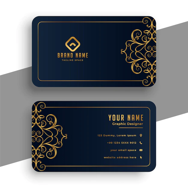 Free Vector | Decorative premium black and gold business card