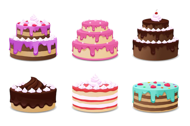 Free Vector | Delicious cakes set