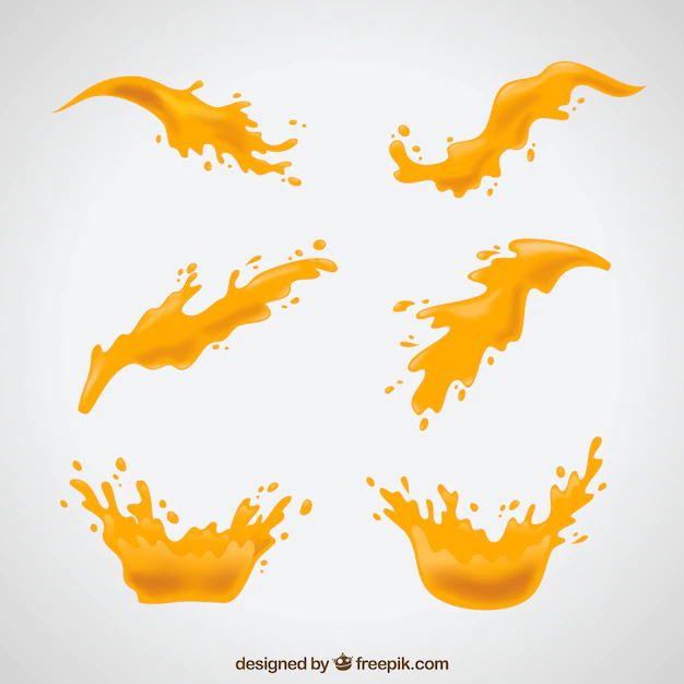 Free Vector | Delicious juice splashes collection in realistic style