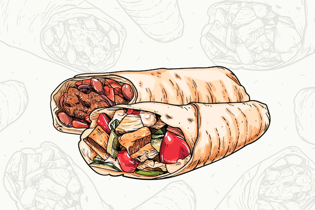 Free Vector | Delicious shawarma illustration with details