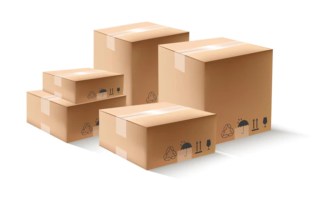 Free Vector | Delivery cardboard pile of boxes