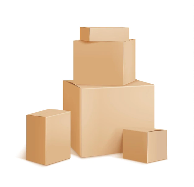 Free Vector | Delivery plain cardboard boxes