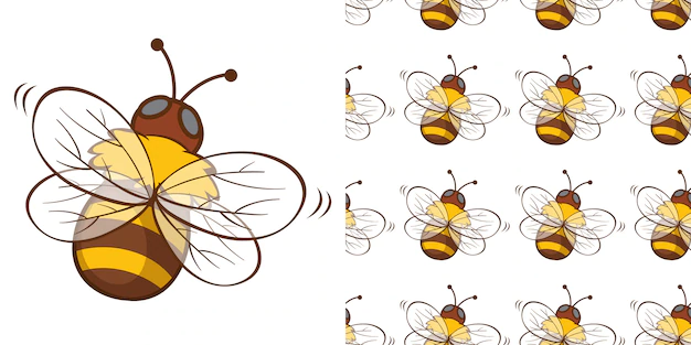 Free Vector | Design with seamless pattern honey bee