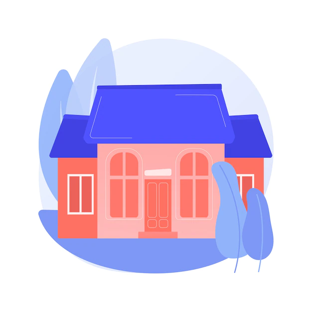 Free Vector | Detached house abstract concept vector illustration. single family house, stand-alone household, single-detached building, individual land ownership, unattached dwelling unit abstract metaphor.